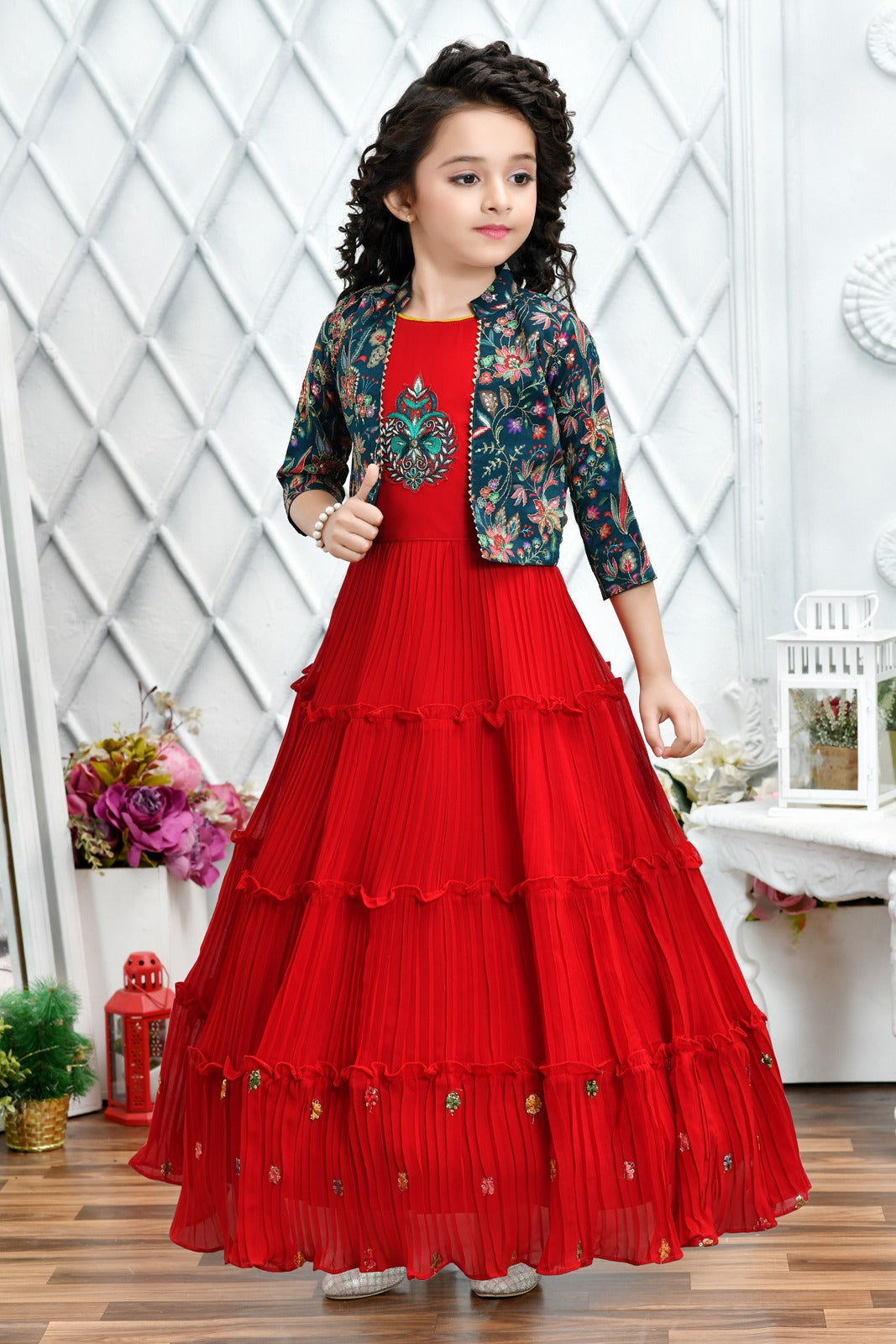 Indo-Western Gown with Shrug