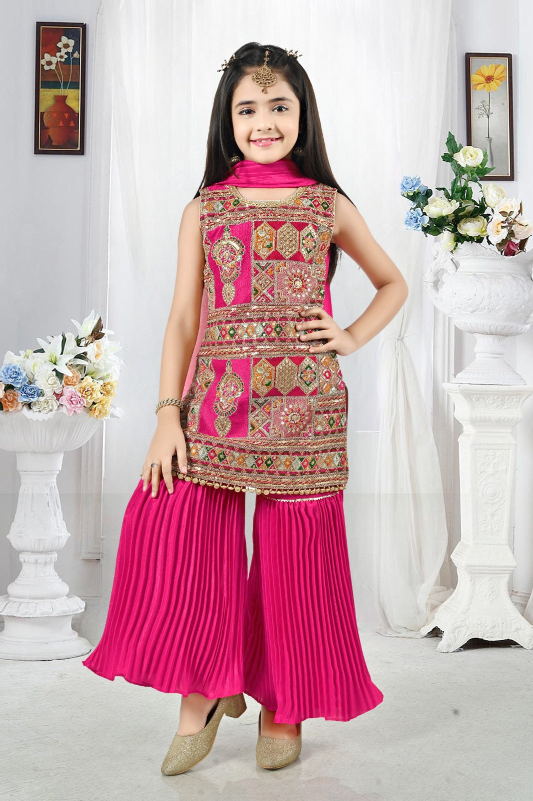 Pink Gharara Suit