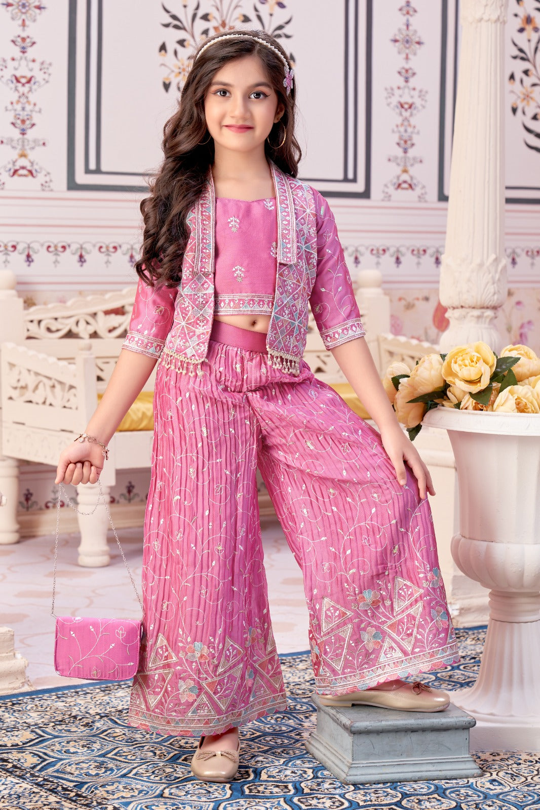 Pink Palazzo with Shrug