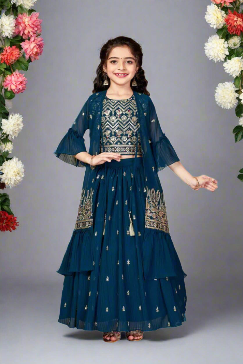 Lehenga Choli with Long Shrug