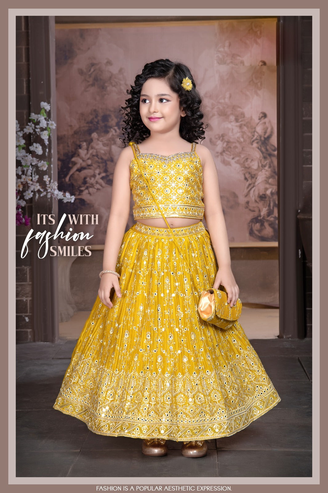 Beautiful Mirror Lehenga with matching clutch