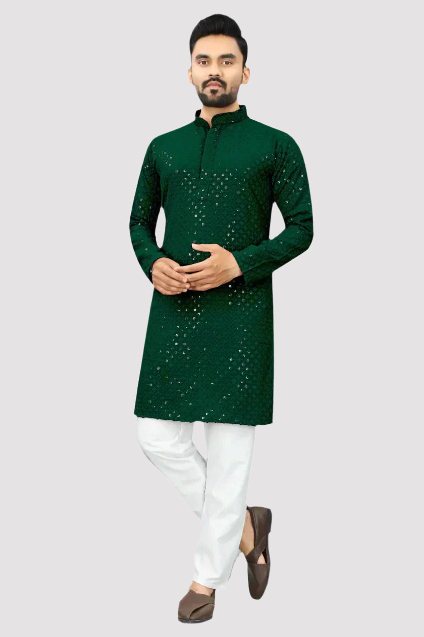 Men's Traditional Sequins Kurta Pajama