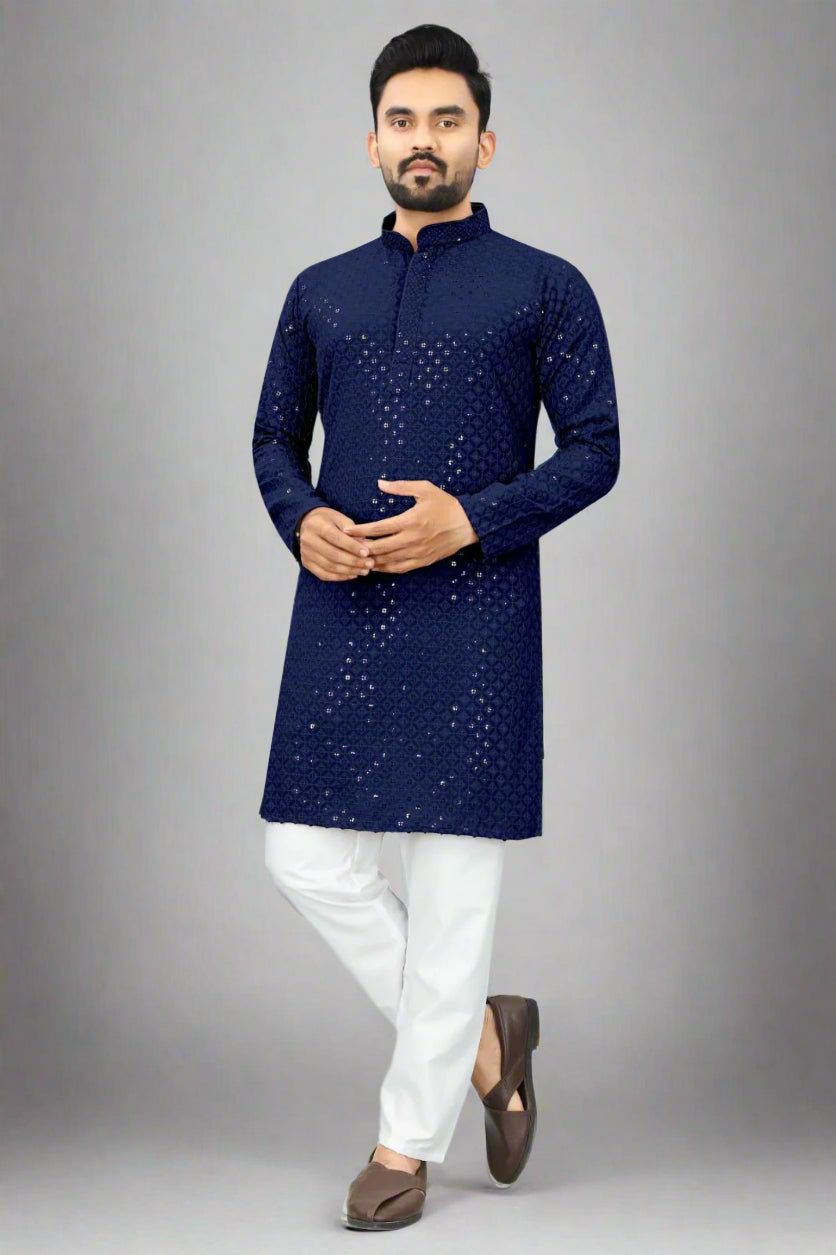 Men's Traditional Sequins Kurta Pajama
